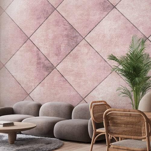 Fototapeta Idealne cięcia - jednolity geometryczny wzór w kafelki z deseniem 100×70 cm, flizelina standard