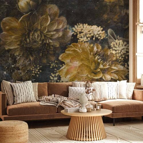 Fototapete Retro kwiaty - drugi wariant 200×140 cm, Vlies Standard