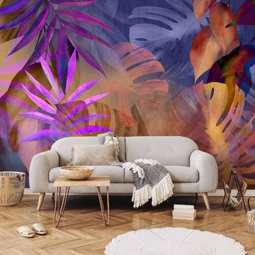 Wall mural Energetyczne liście - trzeci wariant 98×70 cm, self-adhesive material