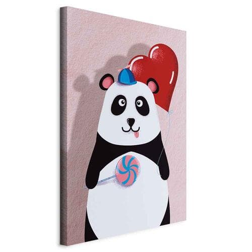 Obraz na płótnie Panda z balonikiem 80×120 cm, płótno standard