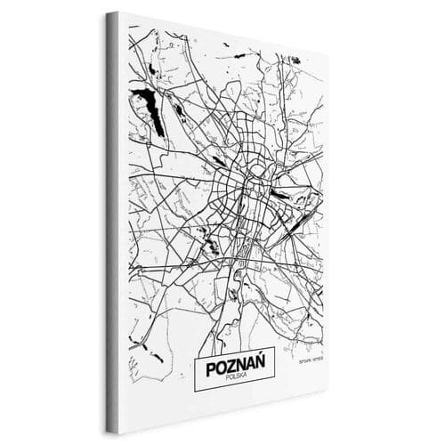 Obraz na płótnie Mapa miasta: Poznań 80×120 cm, płótno standard