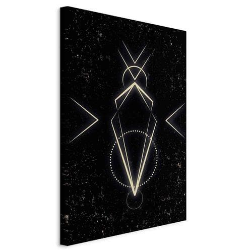 Obraz na płótnie Symetria figur - motyw graficzny w czarnym odcieniu 60×90 cm, płótno standard