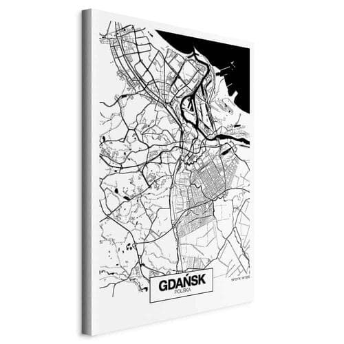 Obraz na płótnie Mapa miasta: Gdańsk 20×30 cm, płótno standard
