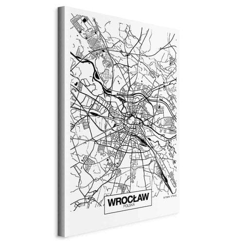 Obraz na płótnie Mapa miasta: Wrocław 20×30 cm, płótno standard