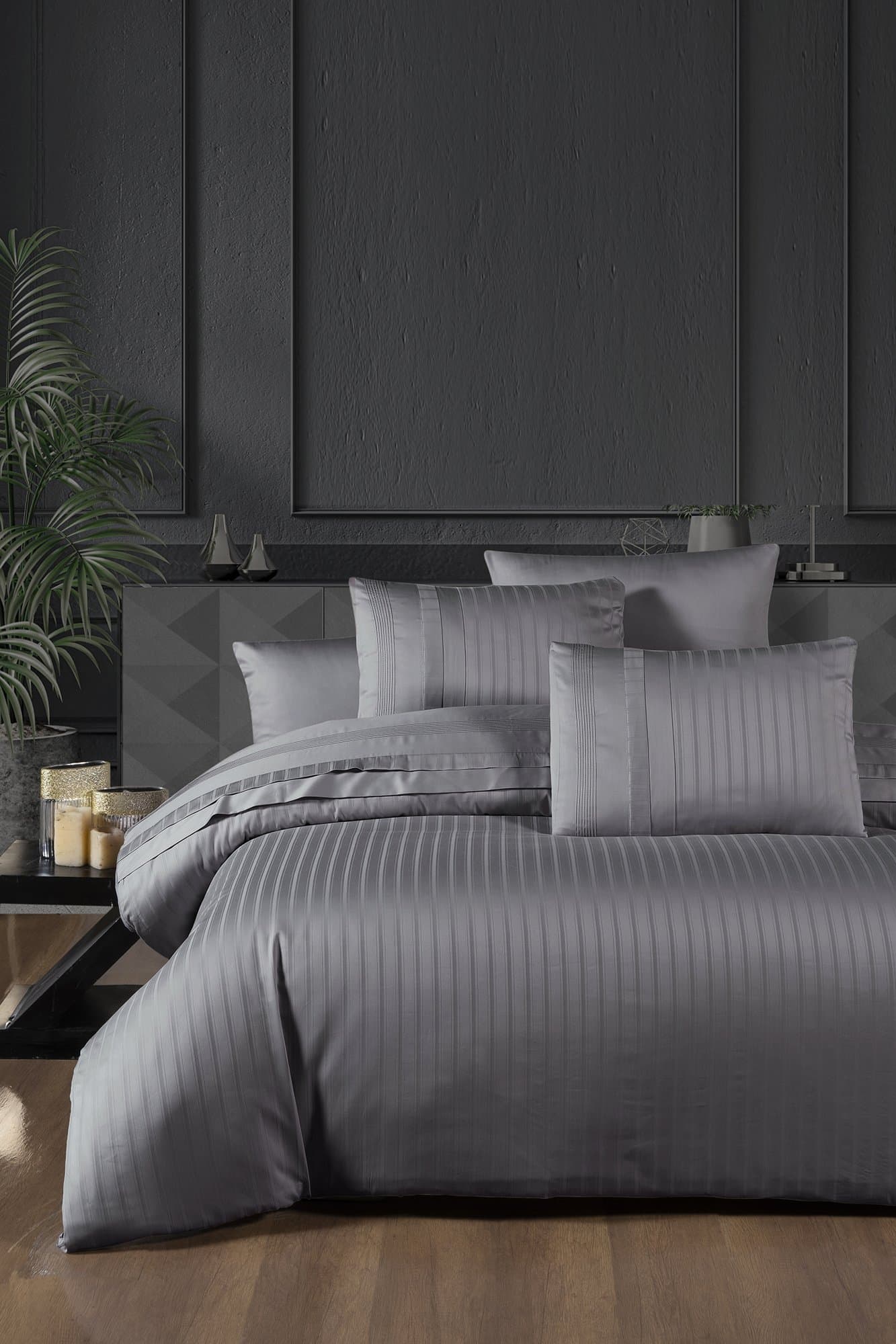Bedding 200x220 satin New Trend QUICKSILVER damask