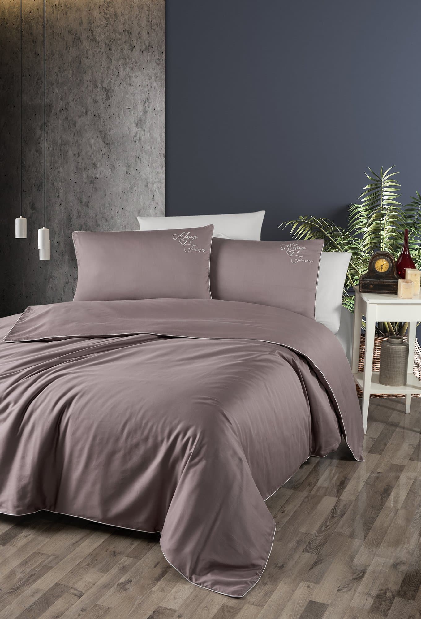 Комплект постільної білизни з бавовняного сатину 200x220 TIMELESS LILAC