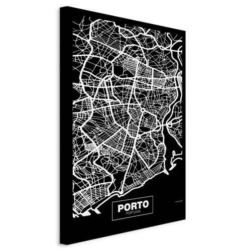 Картина на полотні Mapa w negatywie: Porto 20×30 см, італійське полотно