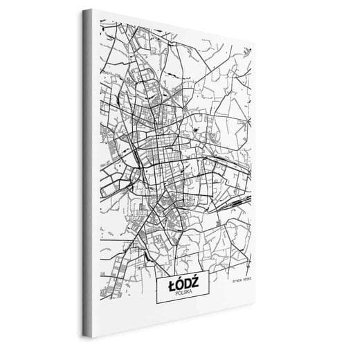 Obraz na płótnie Mapa miasta: Łódź 20×30 cm, płótno włoskie