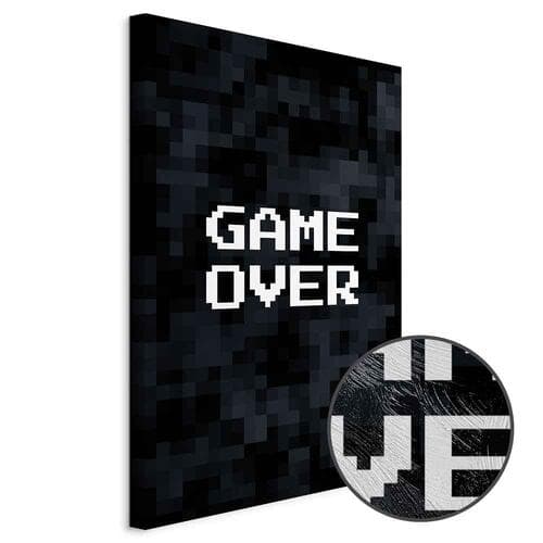 Obraz na płótnie Game Over w pikselach 20×30 cm, płótno standard