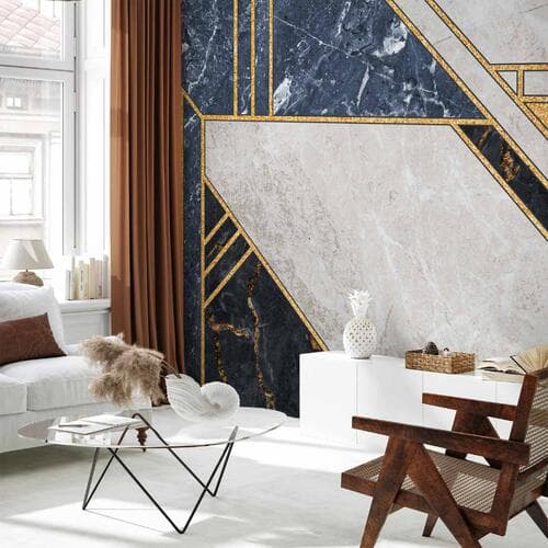 Fototapeta Wzór wyrazisty w złocie i granacie 400×280 cm, flizelina standard