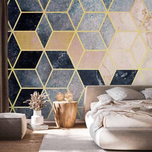 Fototapeta Niebieski wzór geometryczny 150×105 cm, flizelina premium
