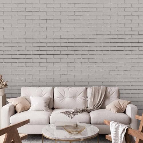 Fototapeta Śnieżna cegła - deseń imitujący ceglaną ścianę w białym kolorze 150×105 cm, flizelina premium