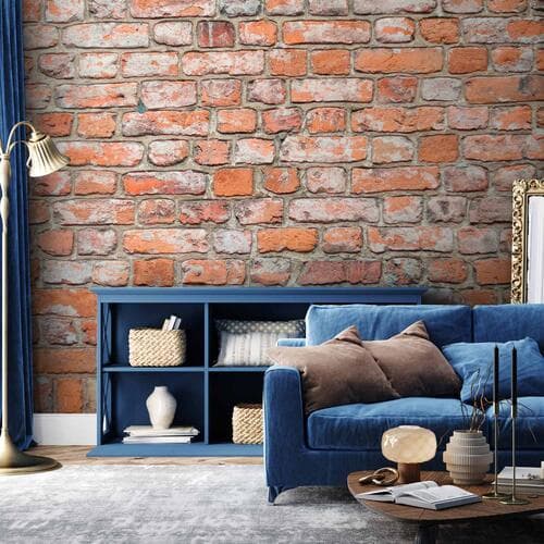 Fototapeta Loftowy mur - deseń imitujący starą czerwoną cegłę 100×70 cm, flizelina premium