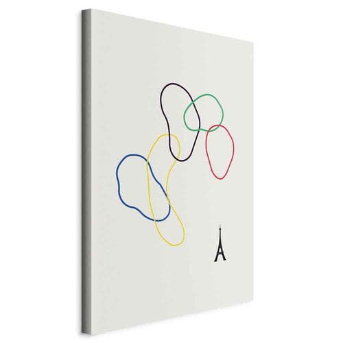 Obraz na płótnie Kolorowe koła- grafika cyfrowa - minimalizm 20×30 cm, płótno włoskie