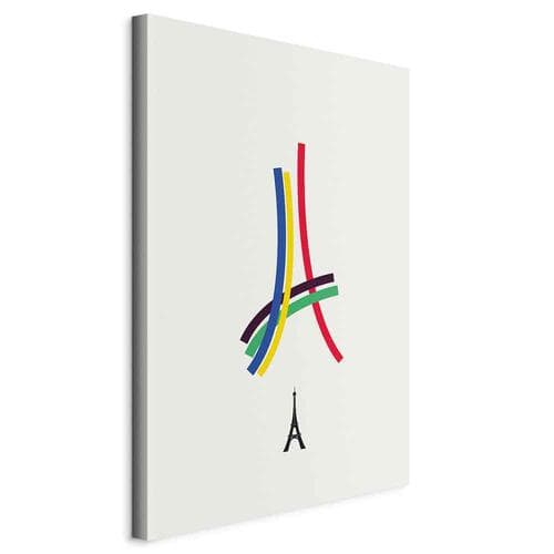 Obraz na płótnie Wieża Eiffla - grafika kolorowa - abstrakcja 60×90 cm, płótno standard