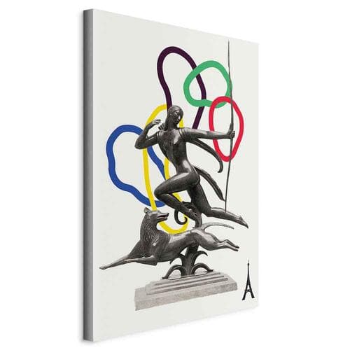 Obraz na płótnie Kobieta z psem - ilustracja 20×30 cm, płótno włoskie