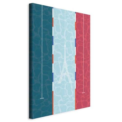 Obraz na płótnie Graficzna ilustracja basenu na tle flagi Francji 60×90 cm, płótno standard