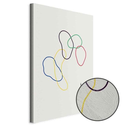 Obraz na płótnie Kolorowe koła- grafika cyfrowa - minimalizm 20×30 cm, płótno standard