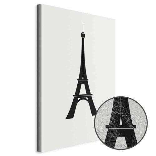 Leinwandbild Wieża Eiffla prosta grafika w czerni i bieli 20×30 cm, Standardleinwand