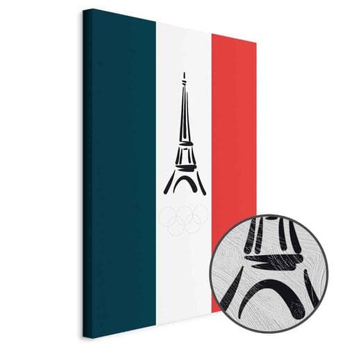 Obraz na płótnie Flaga Francji z graficzną wieżą Eiffla 20×30 cm, płótno standard