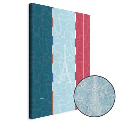 Obraz na płótnie Graficzna ilustracja basenu na tle flagi Francji 20×30 cm, płótno standard