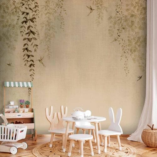 Wall mural Beżowe koliberki 100×70 cm, waterproof material