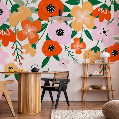 Wall mural Kolorowy rozkwit - pierwszy wariant 400×280 cm, waterproof material