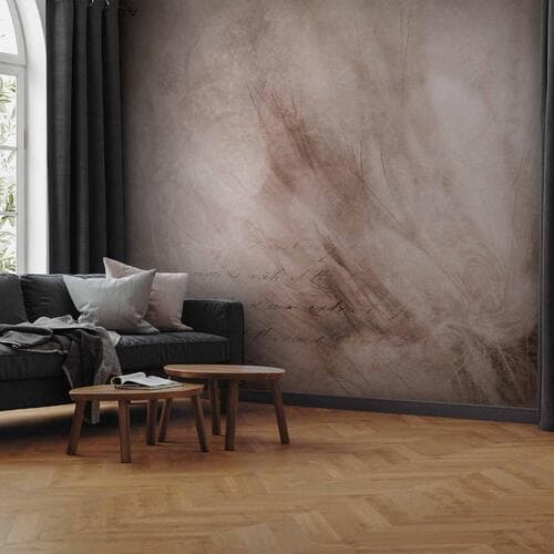 Fototapeta Abstrakcja scandi boho - delikatna kompozycja z napisami i kwiatami 100×70 cm, flizelina premium