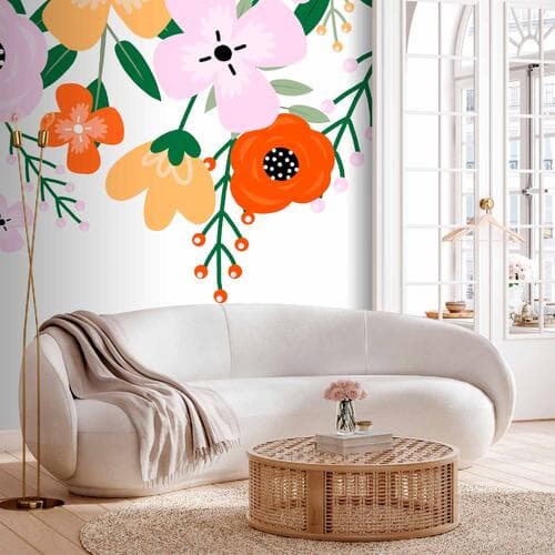 Wall mural Kolorowy rozkwit - pierwszy wariant 300×210 cm, premium non-woven
