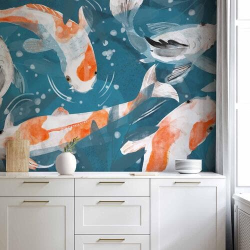 Фотообои Ryby Koi - drugi wariant 100×70 см, влагостойкий материал