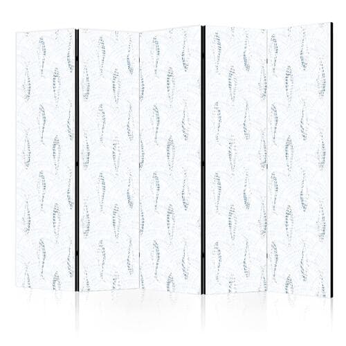 Parawan Delikatne błękitne ryby - Mozaikowe ryby w subtelnych błękitnych tonacjach kolorystycznych z łukowatym wzorem w tle 225×172 cm, akustyczny