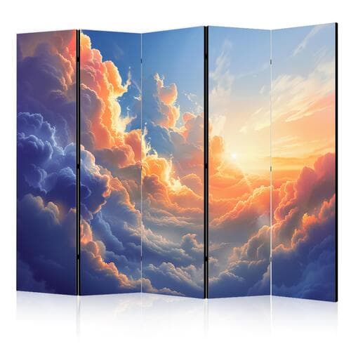 Room divider Zachód słońca nad chmurnym morzem: cudowna symfonia barw 225×172 cm, acoustic
