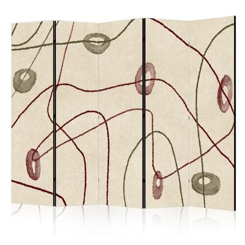 Ширма Labirynt z koralików - minimalistyczna abstrakcja na przecieranym tle 225×172 см, акустична