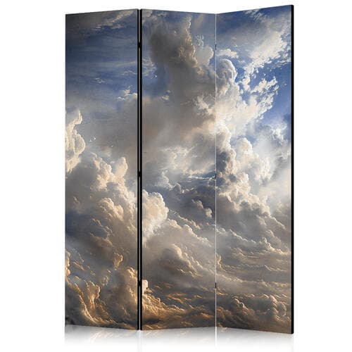 Parawan Złote refleksy na obłokach chmur zapowiadających zmierzch 135×172 cm, akustyczny