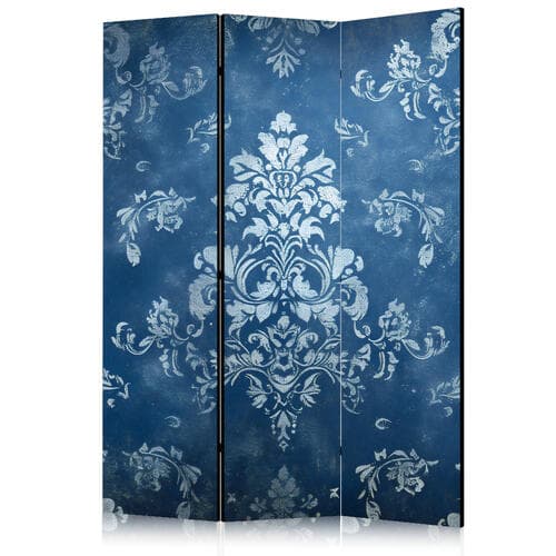 Parawan Ornament retro - dekoracyjny motyw w przetartych błękitach 135×172 cm, jednostronny