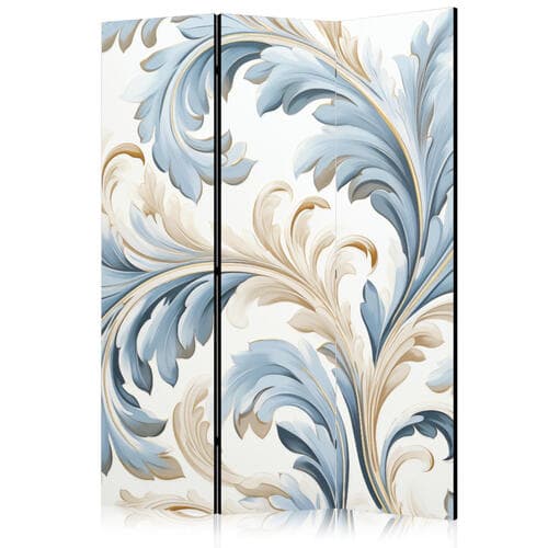 Parawan Barokowe ornamenty w jasnej kremowo-niebieskiej kolorystyce 135×172 cm, jednostronny