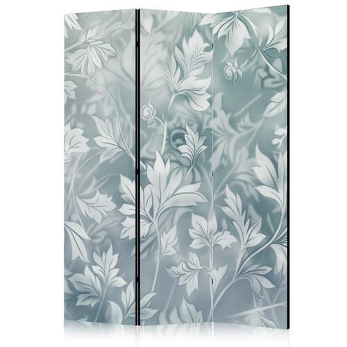 Parawan Ornamenty w przetartych zgaszonych turkusach - delikatny wzór roślinny 135×172 cm, jednostronny