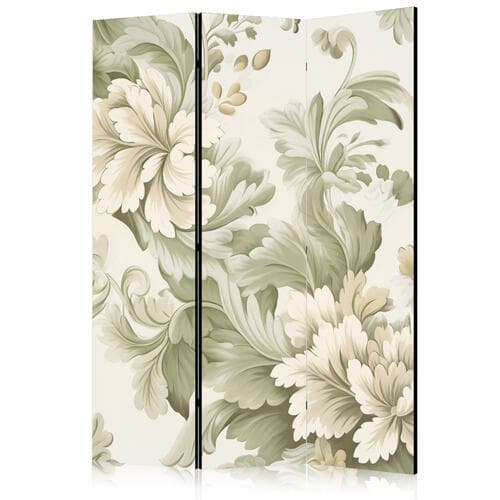Ширма Retro vintage kwiaty w delikatnych kolorach kremowych i zielonych 135×172 см, односторонняя