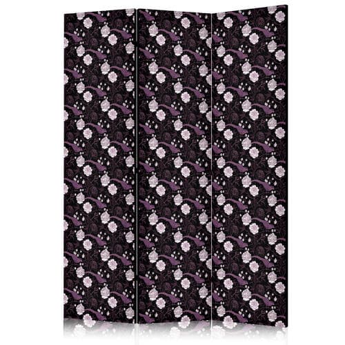 Parawan Ptaki wśród kwiatów - bażanty w otoczeniu piwonii - fioletowy 135×172 cm, jednostronny