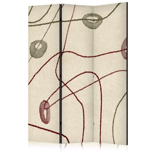 Parawan Labirynt z koralików - minimalistyczna abstrakcja na przecieranym tle 135×172 cm, jednostronny