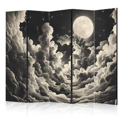 Parawan Księżyc i gwiazdy śpiewające wśród wielkich chmur 225×172 cm, jednostronny