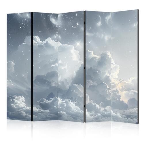 Parawan Astralny spokój: Gwiazdy rozsypane nad delikatnymi chmurami 225×172 cm, jednostronny