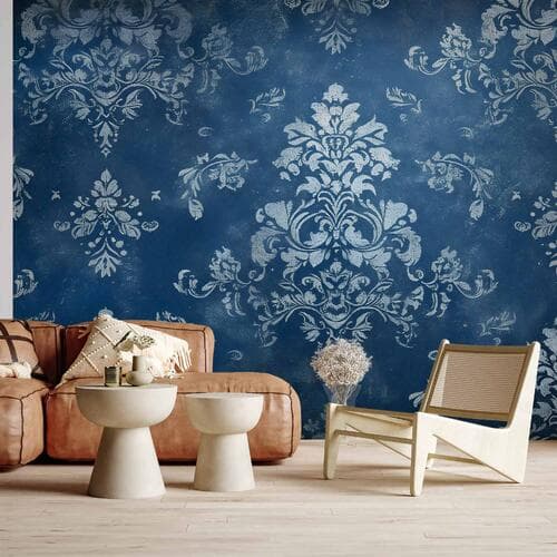 Fototapeta Ornament retro dekoracyjny motyw w przetartych błękitach 150×105 cm, flizelina standard