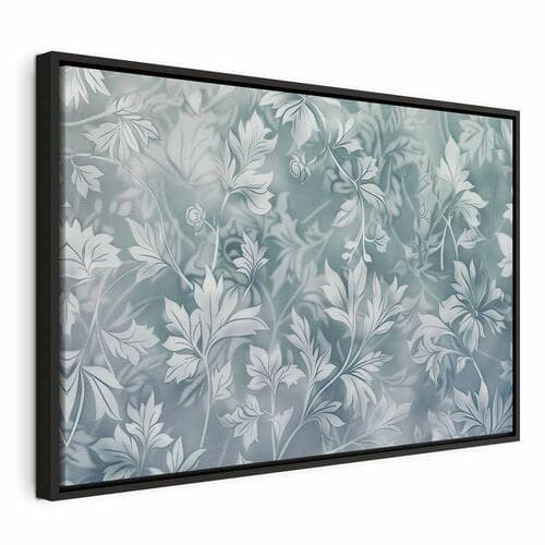 Картина на холсте Ornamenty w przetartych zgaszonych turkusach: delikatny wzór roślinny 60×40 см, стандартный холст