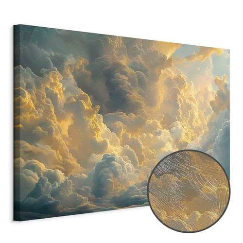 Leinwandbild Ostatnie tchnienie dnia: chmury rozświetlone wieczornym blaskiem 120×80 cm, Standardleinwand