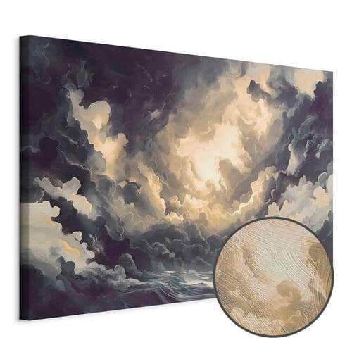 Obraz na płótnie Epicka gra światła: Słońce walczące o dominację nad chmurami 60×40 cm, płótno standard