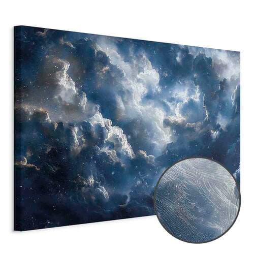 Obraz na płótnie Astronomiczne cuda: Chmury i gwiazdy w harmonijnym połączeniu 90×60 cm, płótno standard