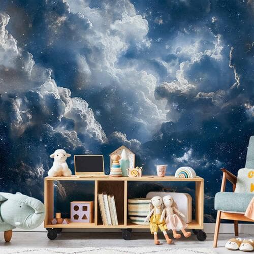 Fototapeta Astronomiczne cuda: Chmury i gwiazdy w harmonijnym połączeniu 450×315 cm, flizelina standard