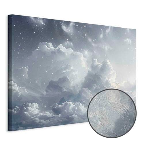 Leinwandbild Astralny spokój: Gwiazdy rozsypane nad delikatnymi chmurami 60×40 cm, Standardleinwand