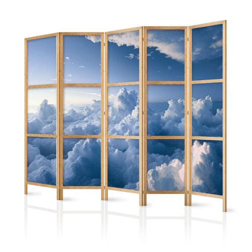 Japanese room divider Podniebne pejzaże: Promienie oświetlające puchowe formacje chmur 225×172 cm, Japanese
